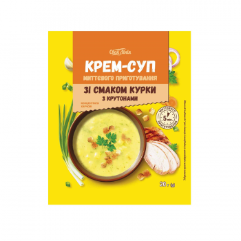 Суп 20 г Своя лінія миттєвого приготування зі смаком курки з крутонами м/у