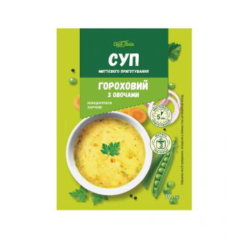 Суп 70 г Своя лінія миттєвого приготування гороховий (зі смаком бекону, з овочами) м/уп