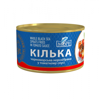 Консерви 230 г Море Кілька чорноморська нерозібрана у томатному соусі з/б