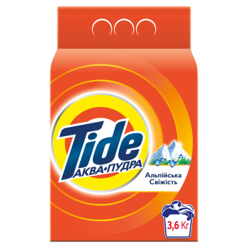 Засіб миючий синтетичний 3,6 кг Tide Aqua Puder Альпійська Свіжість м/уп