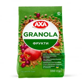 Сухі сніданки 330 г АХА Мusli хрусткі фруктові з медом м/уп