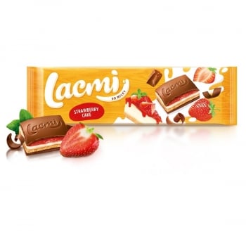 Шоколад 275 г Roshen Lacmi Strawberry cake зі смаком полуниця-крем та печивом м/уп
