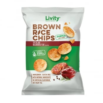 Чипси 60 г Livity з рису зі смаком Техаський барбекю м/уп