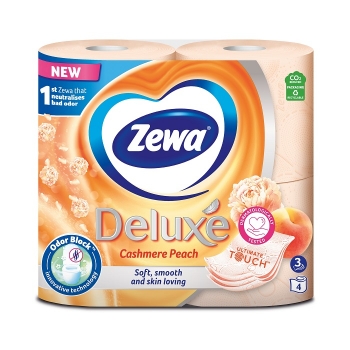 Папір туалетний 4 шт Zewa Deluxe Peach ароматизований тришаровий
