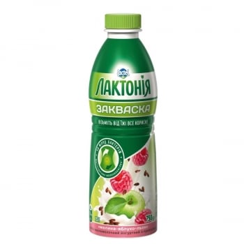Закваска 0,75 кг Лактонія Малина+яблуко+льон з пребіотиком 1,5% п/бут
