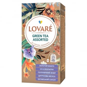 Чай (25 ф/п х 2 г) Lovare зелений асорті