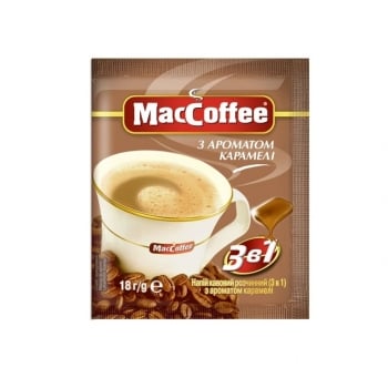 Напій кавовий 18 г MacCoffee з ароматом карамелі розчинний стік (3 в 1)