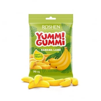Цукерки 70 г Roshen Yummi Gummi Banana Land м/уп