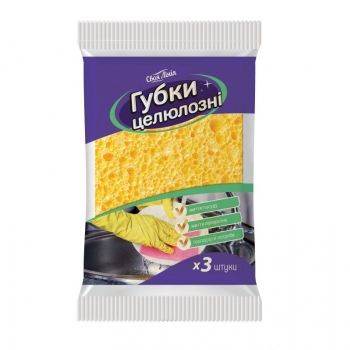 Губки з целюлози 3 шт Своя лінія