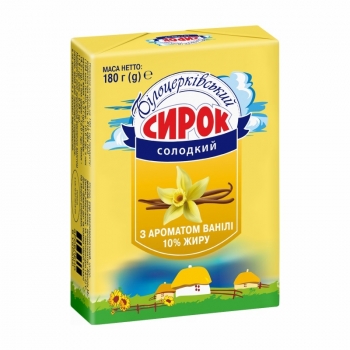 Сирок солодкий 180 г Білоцерківський з ваніллю 10% еколін