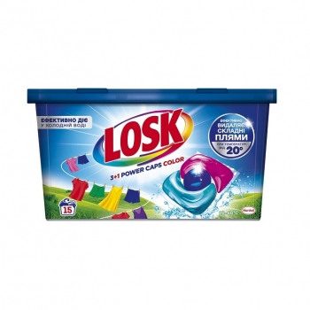 Засіб миючий синтетичний 15шт Losk тріо-капсули Колір п/уп