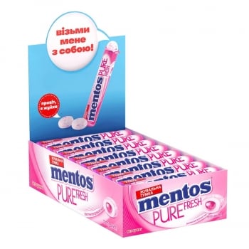 Жувальна гумка 16 г Mentos Purefresh Roll Тутті-Фрутті