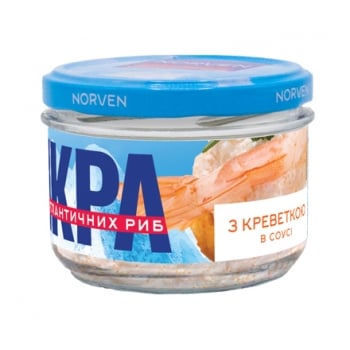 Ікра 160 г Norven атлантичних риб з креветкою в соусі ск/банка