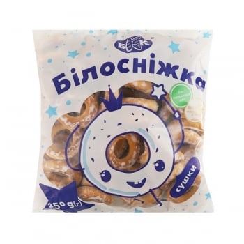 Сушка 250 г БКК Білосніжка глазурована м/уп