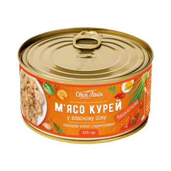 Консерви 325г Своя лінія Курица у власному соку безкісткове