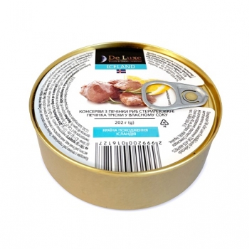 Консерви 202г De Luxe Foods & Goods Selected Печiнка трiски Ісландія
