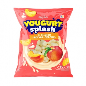 Фігyрні вироби 60 г Своя лінія Yougurt Splash неглазуровані зі смаком йогурт-персик/банан м/уп