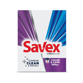 Порошок прал. синт. 300 г Savex Color & Care Premium автомат к/уп