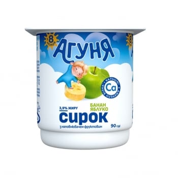 Сирок 90 г Агуня Банан-яблуко 3,9% п/стакан