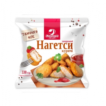 Нагетси 330 г Ласунка курячі п/ет