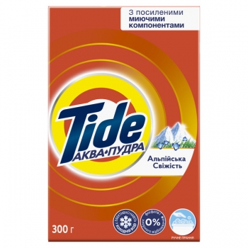 Засіб миючий синтетичний 300г Tide Aqua Puder Альпійська Свіжість ручне прання к/уп