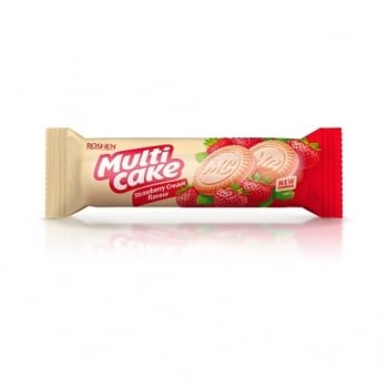 Пeчивo 180 г Roshen Multicake цукрoвe з начинкoю пoлуниця-крeм м/уп