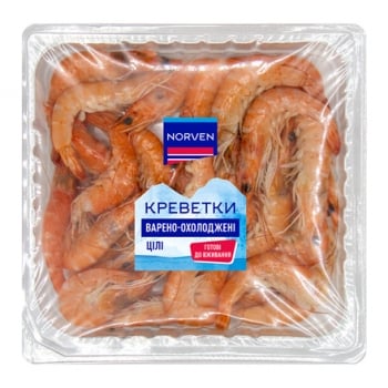 Креветка 330 г Norven ціла охолоджена варена п/конт