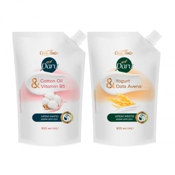 Крем-мило 0,9л Своя Лінія рідке для рук Cotton Milk&Vitamin В5/Yogurt&Oats Avena з дозатором дой пак