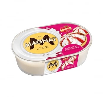 Морозиво 0,5 кг Мagnat Raspberry Cheesecake зі смаком "малиновий чизкейк" пл/лоток