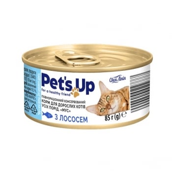Корм 85 г Своя Лінія Pet's Up для котів Мус з лососем з/б