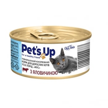 Корм 85 г Своя Лінія Pet's Up для котів Мус з яловичиною з/б