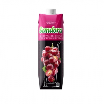 Нектар 0,95 л Sandora із червоного винограду тетра-пак