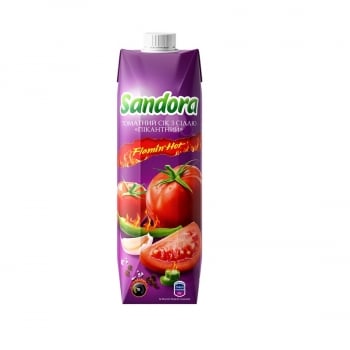 Сік 0,95 л Sandora Пікантний Тoмaтний з сіллю тeтpa-пaк