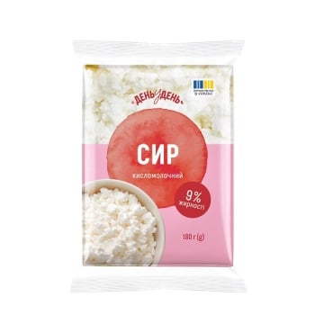 Сир кисломолочний 180г День у День 9% еколін