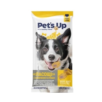 Ласощі 180 г Своя лінія Pet's Up для собак у вигляді мозкової кістки з яловичиною та птицею м/уп