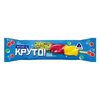 Морозиво 80 г Рудь "Круто" зі смаком "ківі-вишня-мультифрут" заморожений лід ескімо п/ет