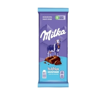Шоколад 80 г Мilka BUBBLES молочний пористий