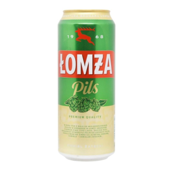 Пиво 0,5 л Lomza Pils світле пастеризоване 6% об ж/б Польща