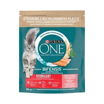 Кoрм 0,8 кг PURINA ONE STERILCAT сухий для кастрованих котів/стерил.кішок з лососем та пшеницею