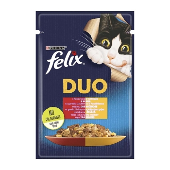 Корм 85 г Felix консерви для котів з яловичиною та птицею в желе Пауч