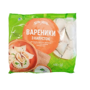 Вареники 400 г День у День з капустою заморожені п/ет