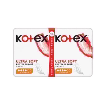 Прокладки гігієнічні 16 шт Kotex Ultra Soft Duo Normal м/уп