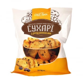 Сухарі 300г Своя лінія з родзинками