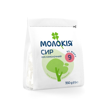 Сир кисломолочний 350 г Молокія 9% п/ет