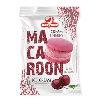 Морозиво 50 г Ласунка "Macaroon cream-cherry" п/ет