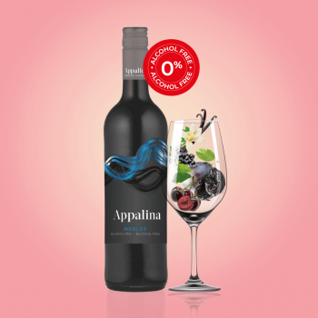 Вино безалкогольне 0,75 л APPALINA Merlot напівсолодке червоне ск/пл Німеччина
