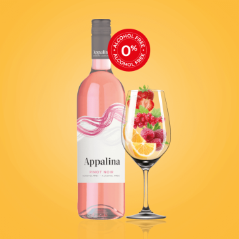 Вино безалкогольне 0,75 л APPALINA Pinot Noir напівсолодке рожеве ск/пл Німеччина