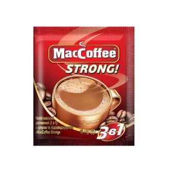 Напій кавовий 16г MacCoffee Strong розчинний 3в1 м/уп