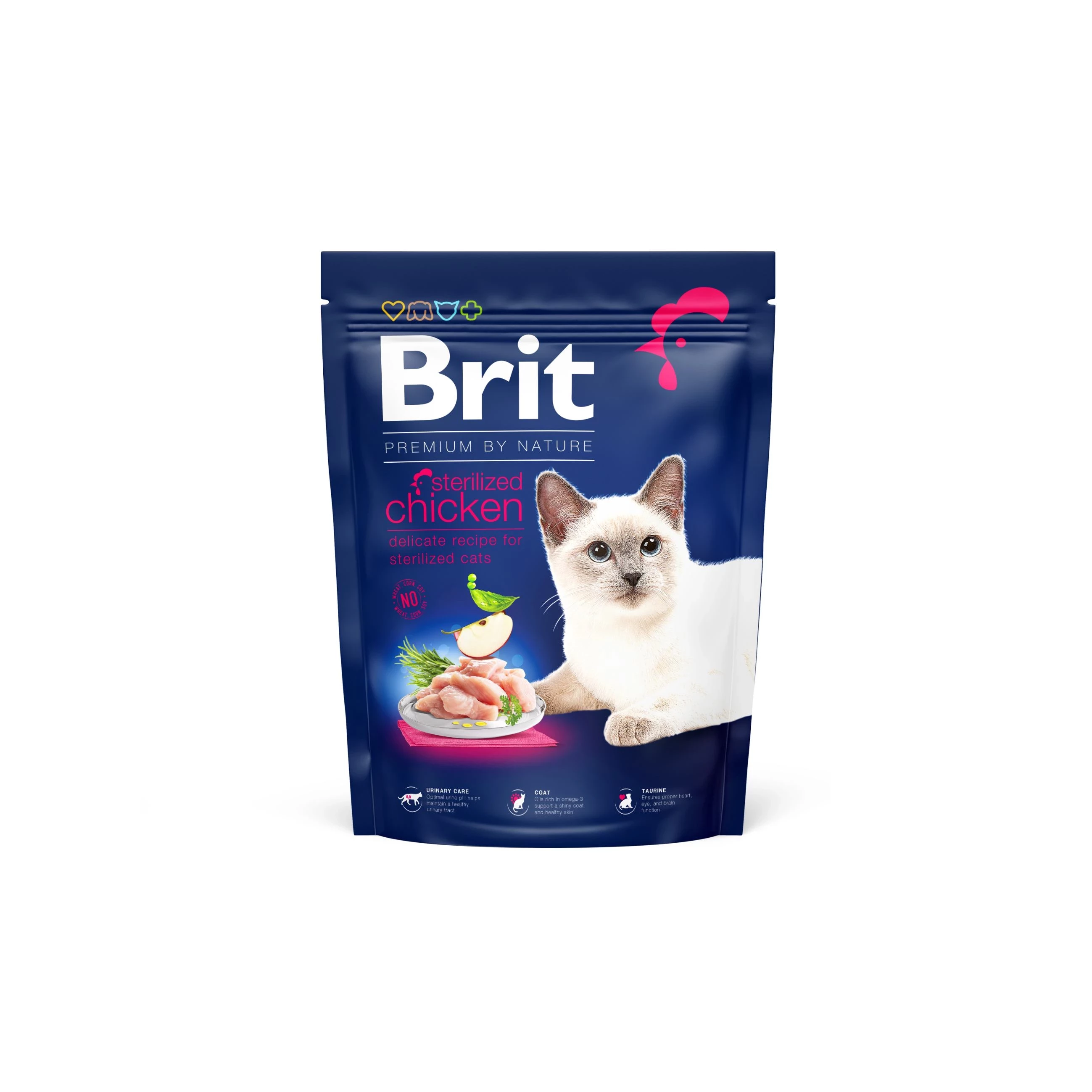 Сухий корм Brit Premium Cat by Nature Sterilised для стерилізованих котів з куркою 300 г (8595602552993)