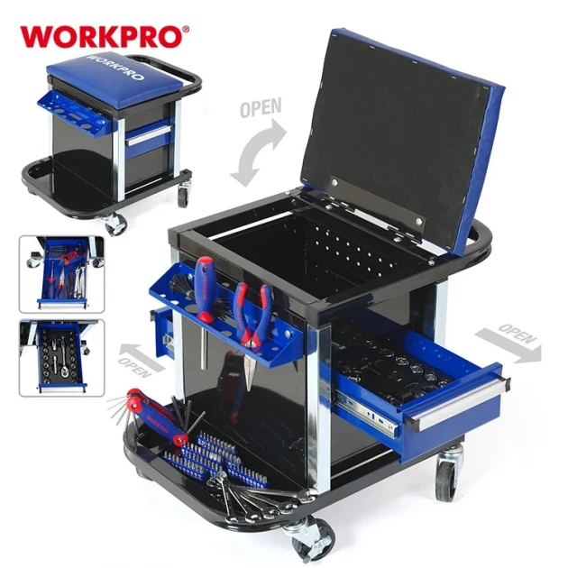 Набір інструментів автослюсаря (з сидушкой) Workpro 136 пред. W009039